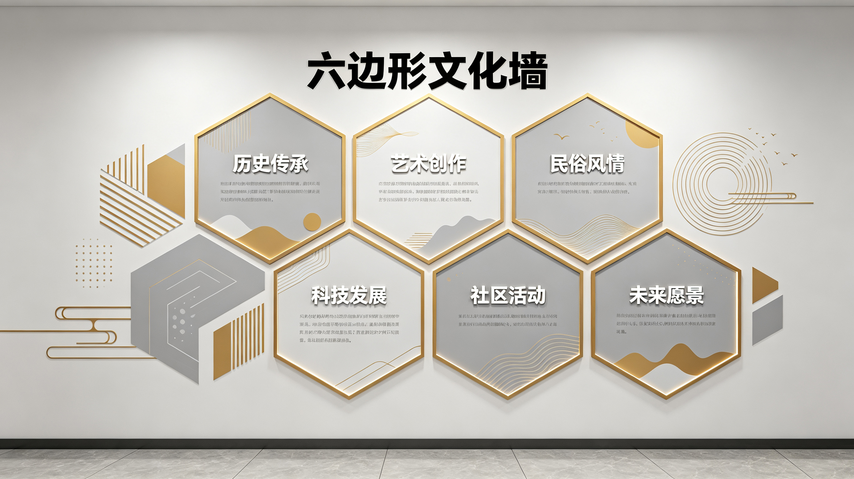  泰宁企业文化墙 | 六边形信息美学